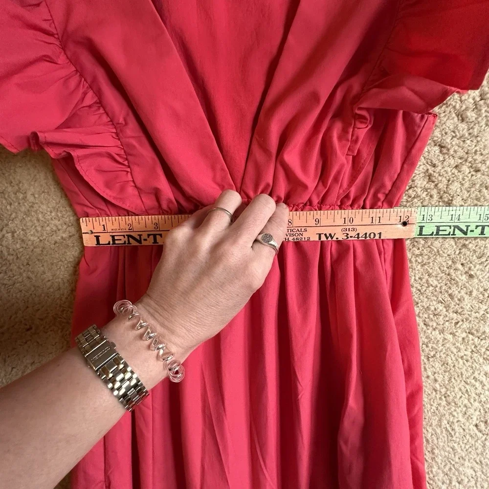 Abercrombie & Fitch Pink‎ Flutter Sleeve Tiered Maxi Dress Size XS